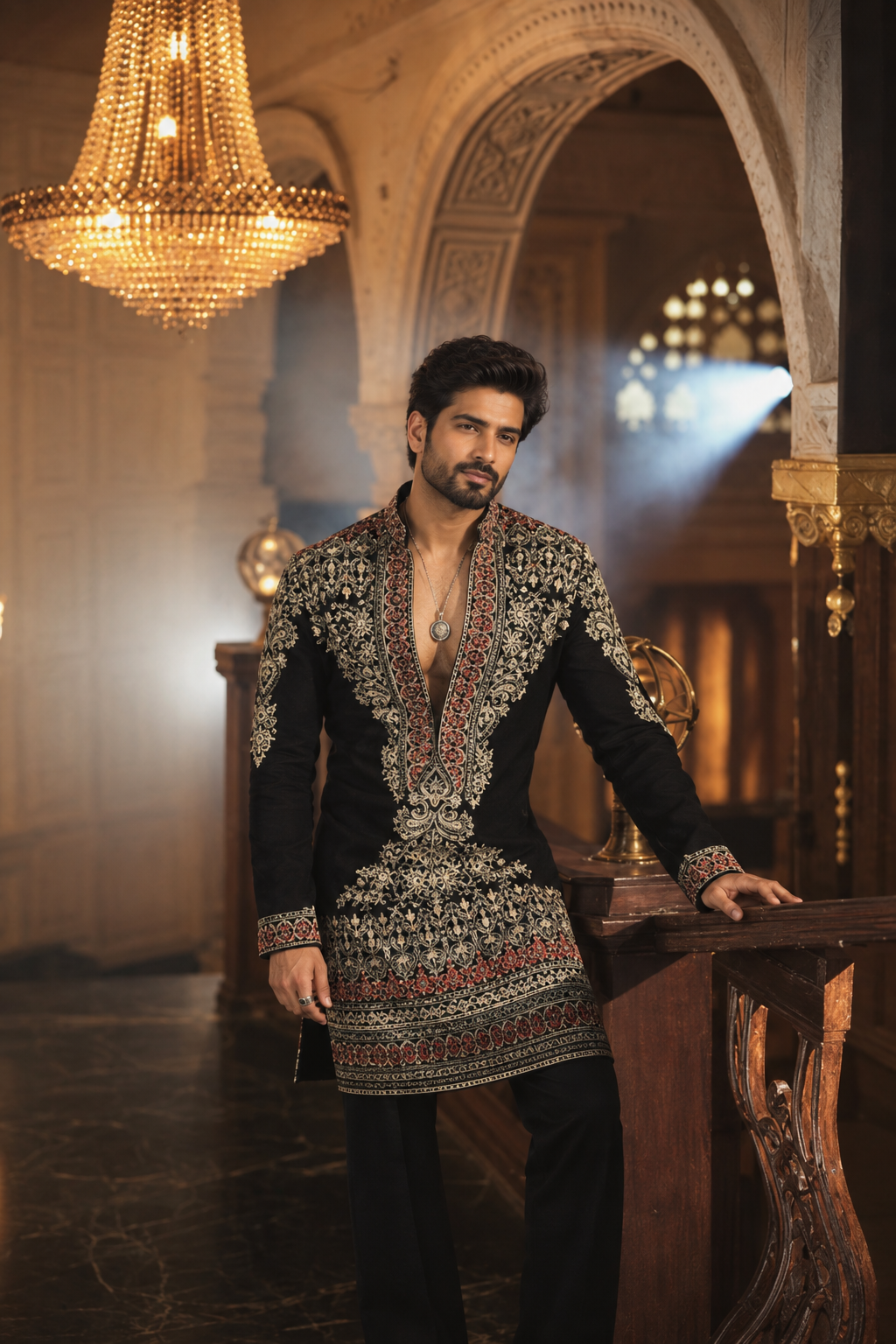 Black Heavy Embroidery  Kurta Set { Emraan Hasmi Inspire}