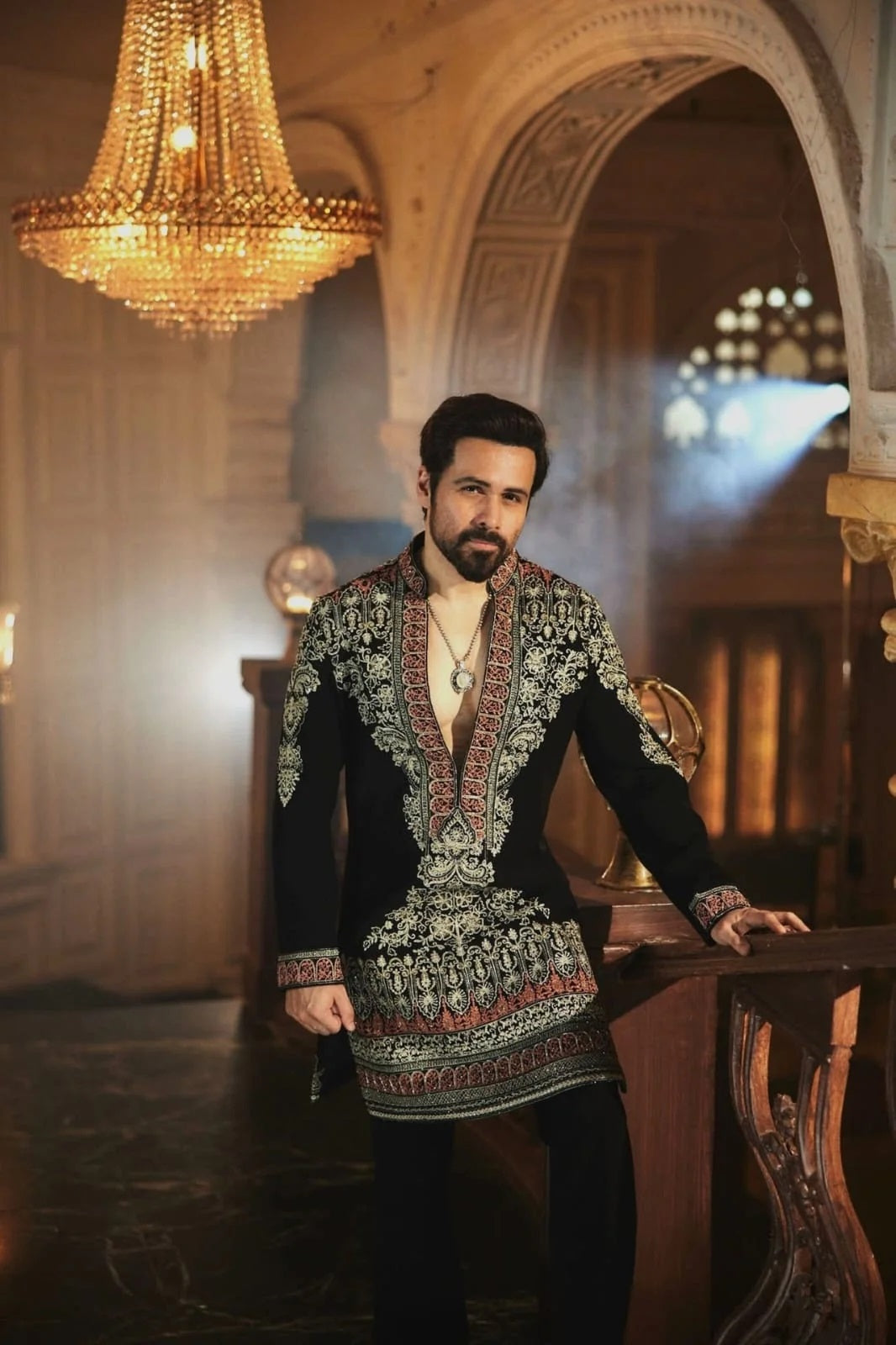 Black Heavy Embroidery  Kurta Set { Emraan Hasmi Inspire}