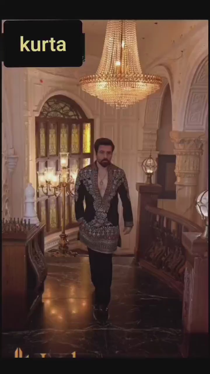 Black Heavy Embroidery  Kurta Set { Emraan Hasmi Inspire}