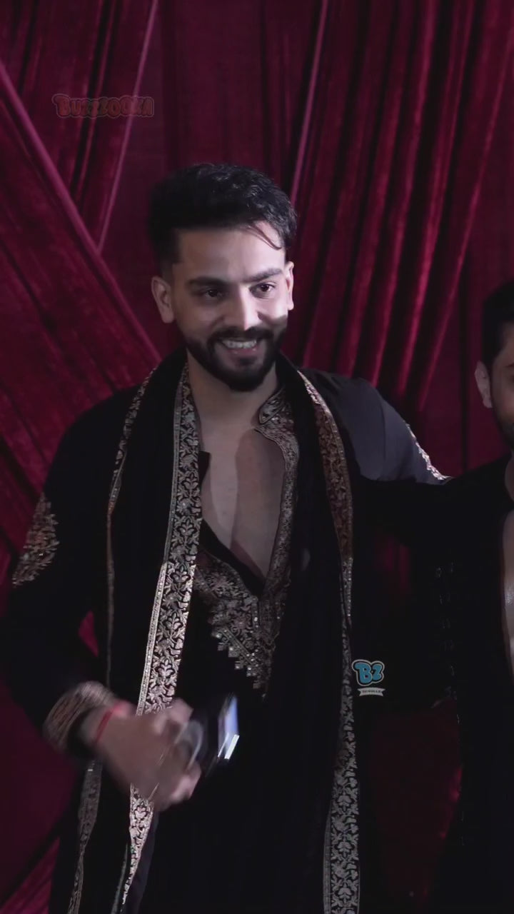 Elvish Yadav Adition Black kurta Dupata set With Embroidery