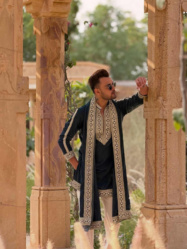 Neavy Blue Kurta Set With dupatta