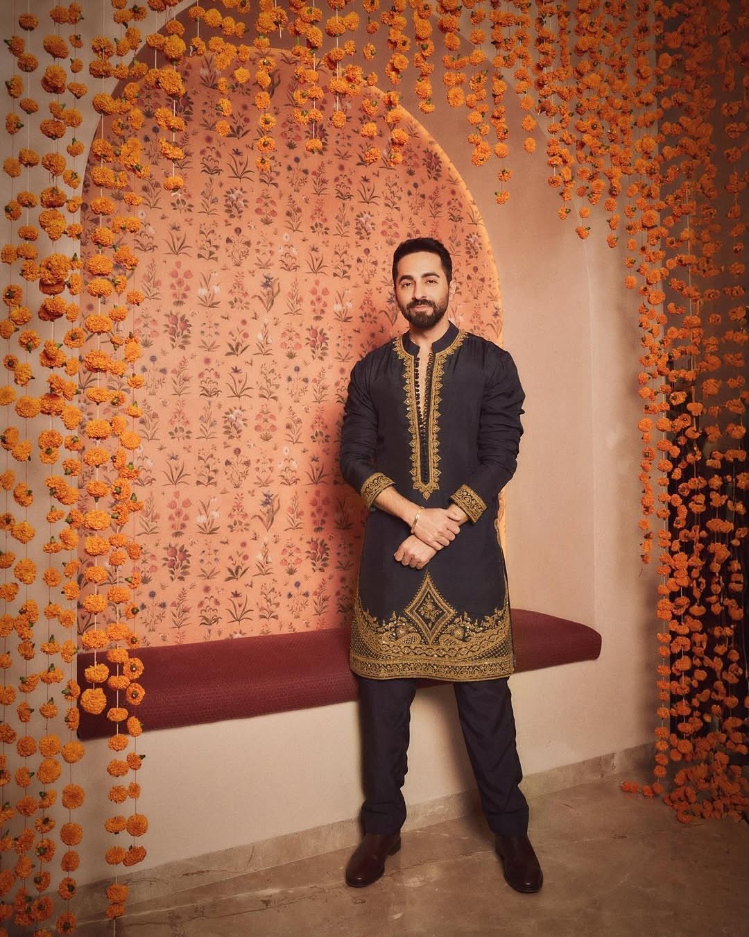 BLACK Ayushman Adition kurta Set With Dupatta Embroidery work