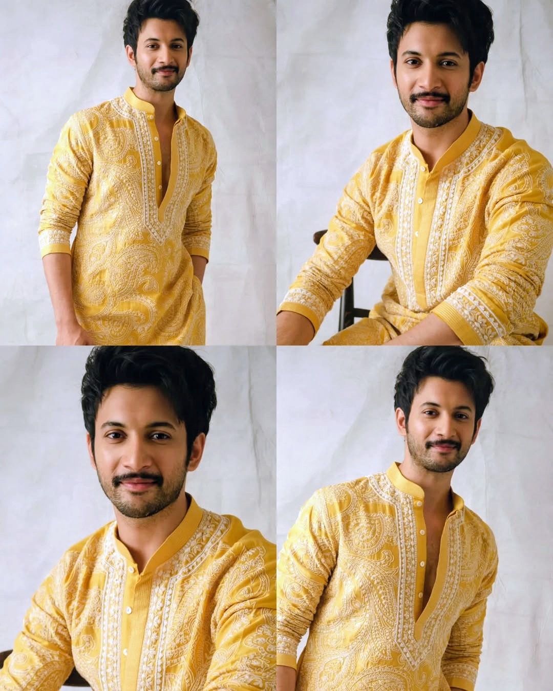 Yellow Ethnic kurta set with heavy embroidery