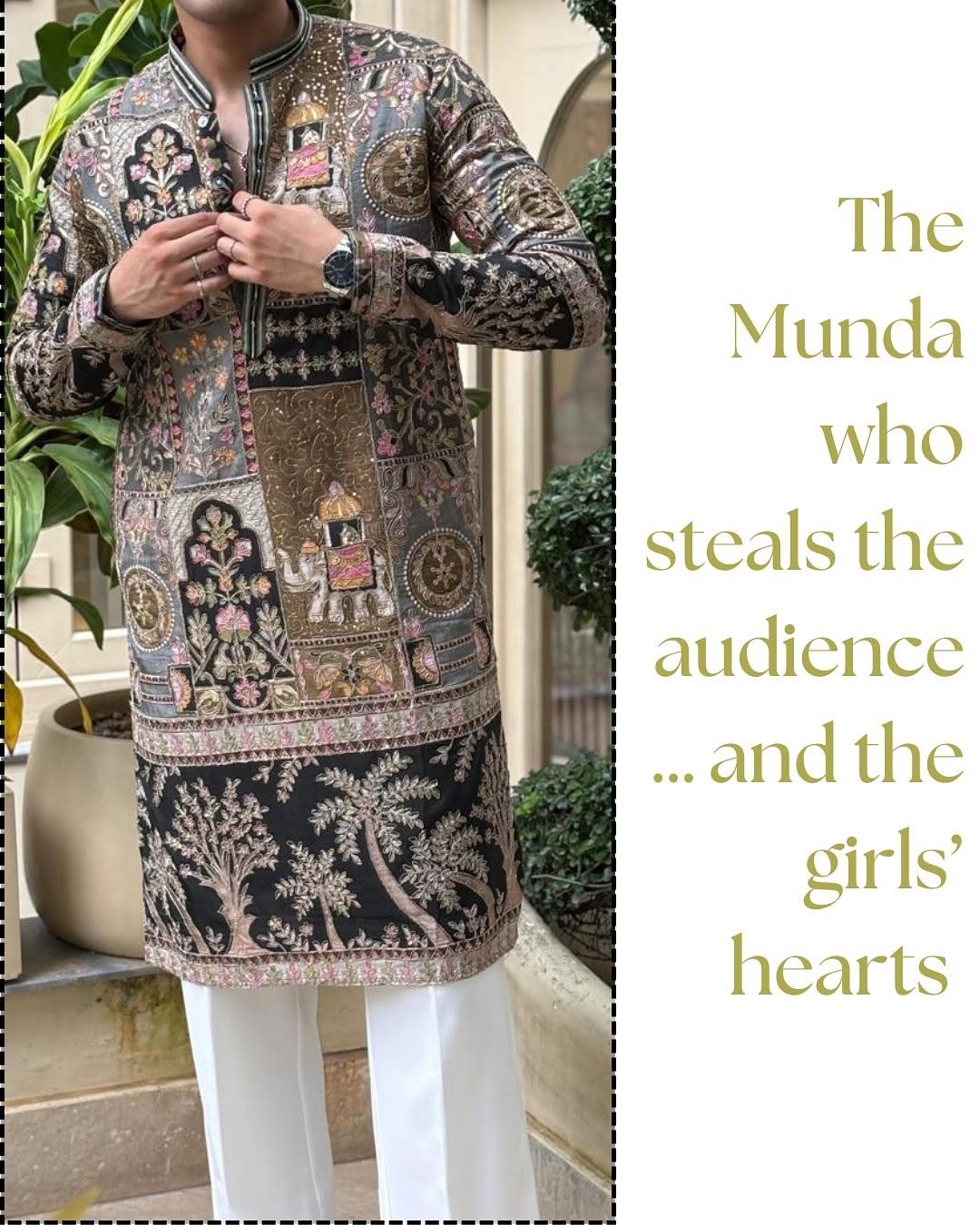 Black print kurta