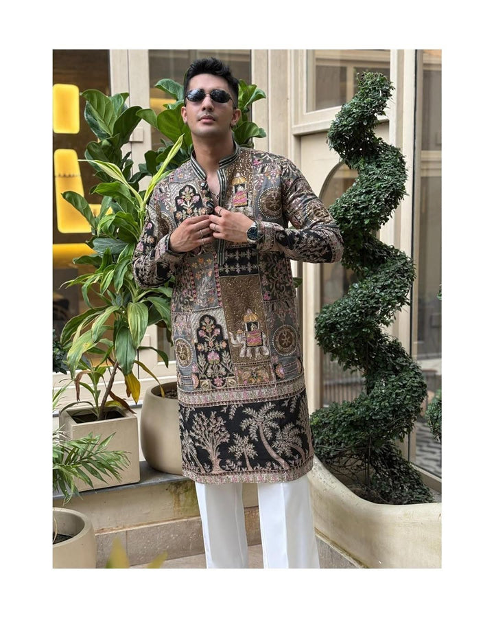 Black print kurta