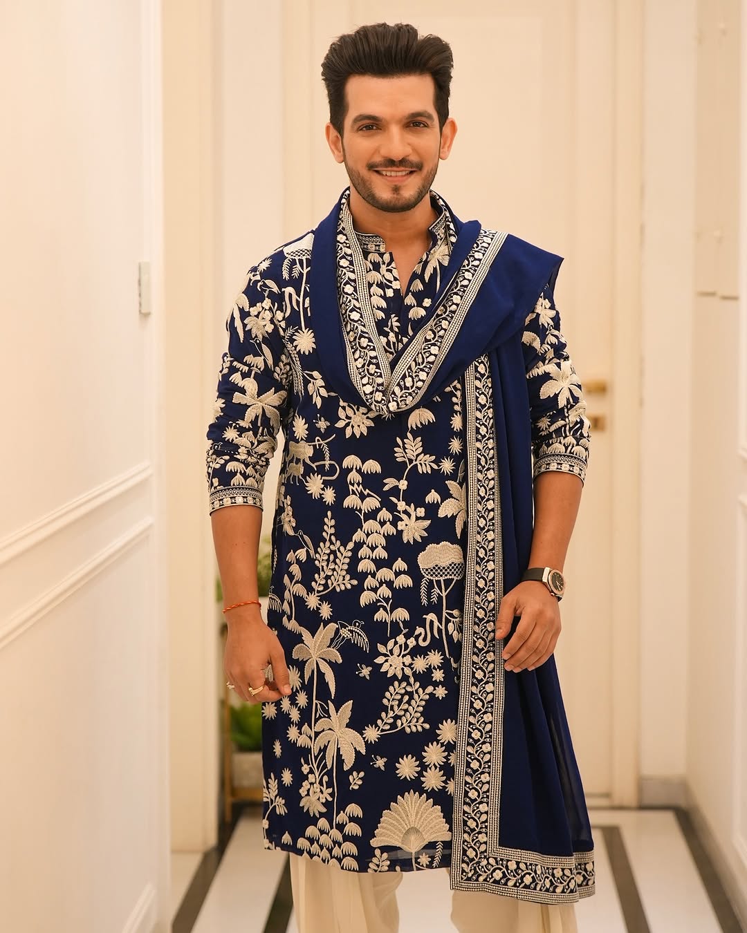 Arjun adition Neavy Blue  Kurta set with Embroidery