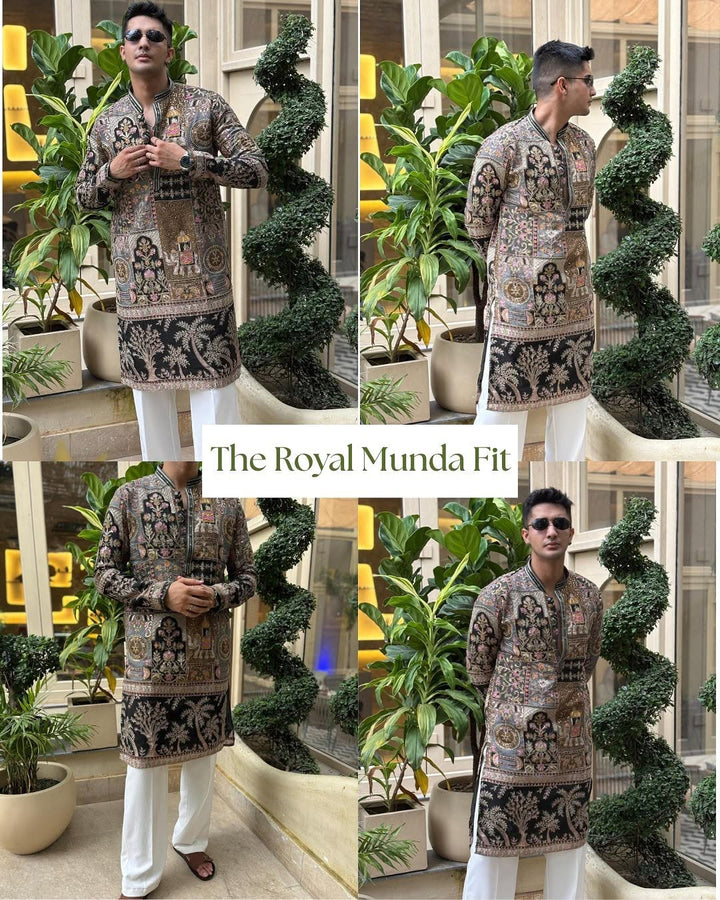 Black print kurta